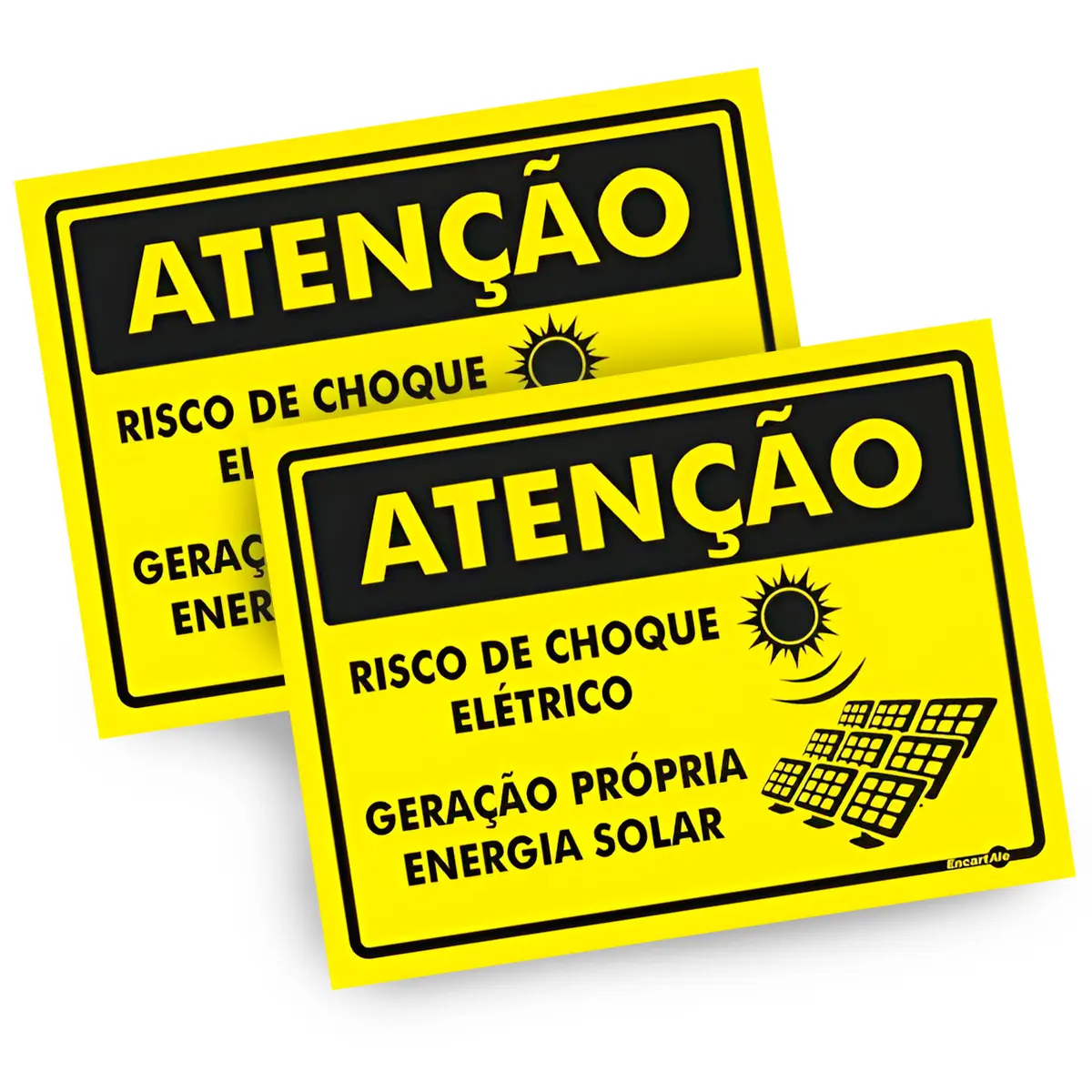Atenção Risco Choque Elétrico Geração Própria 15X20 PS888 - Encartale