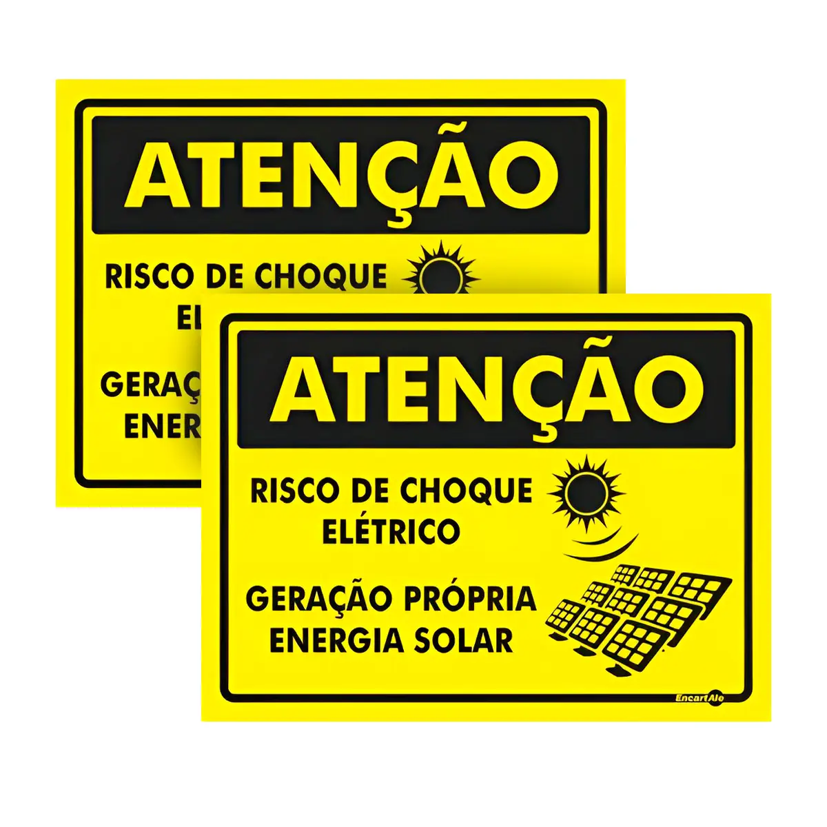 Atenção Risco Choque Elétrico Geração Própria 15X20 PS888 - Encartale