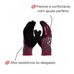 Luva Maxidry Danny Tricotada com Banho Nitrílico Foam