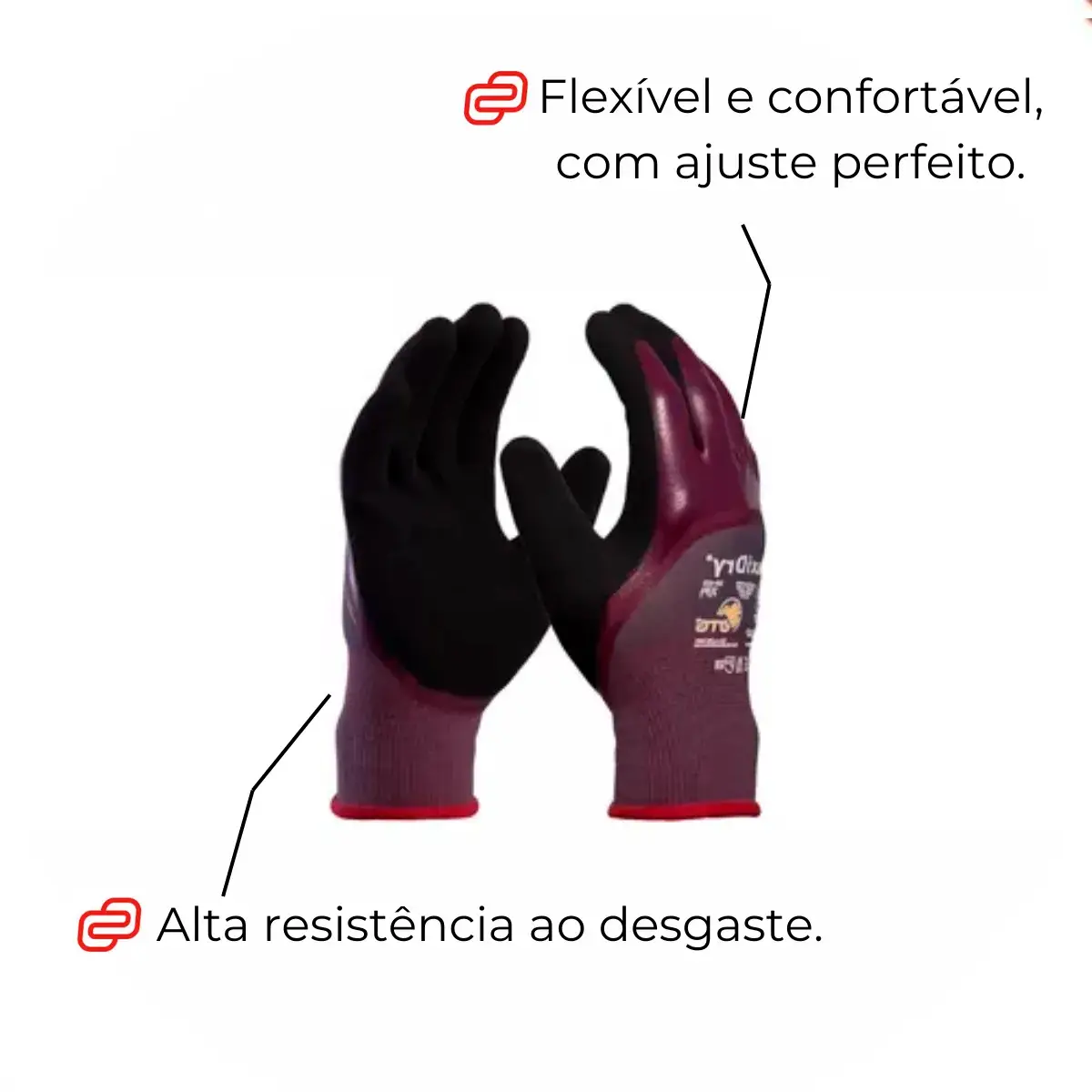 Luva Maxidry Danny Tricotada com Banho Nitrílico Foam