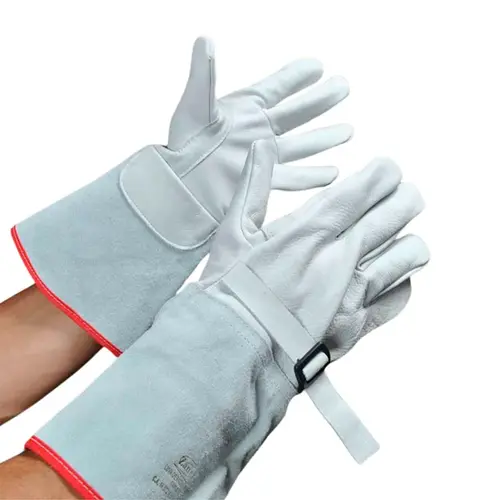 Luva Palma E Dorso De Vaqueta, Com Punho 15 Cm Em Raspa