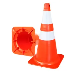 Cone de Sinalização 75cm Flexível com Faixa Refletiva Plastcor