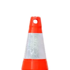 Cone de Sinalização 75cm Flexível com Faixa Refletiva Plastcor