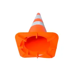 Cone de Sinalização 75cm Flexível com Faixa Refletiva Plastcor