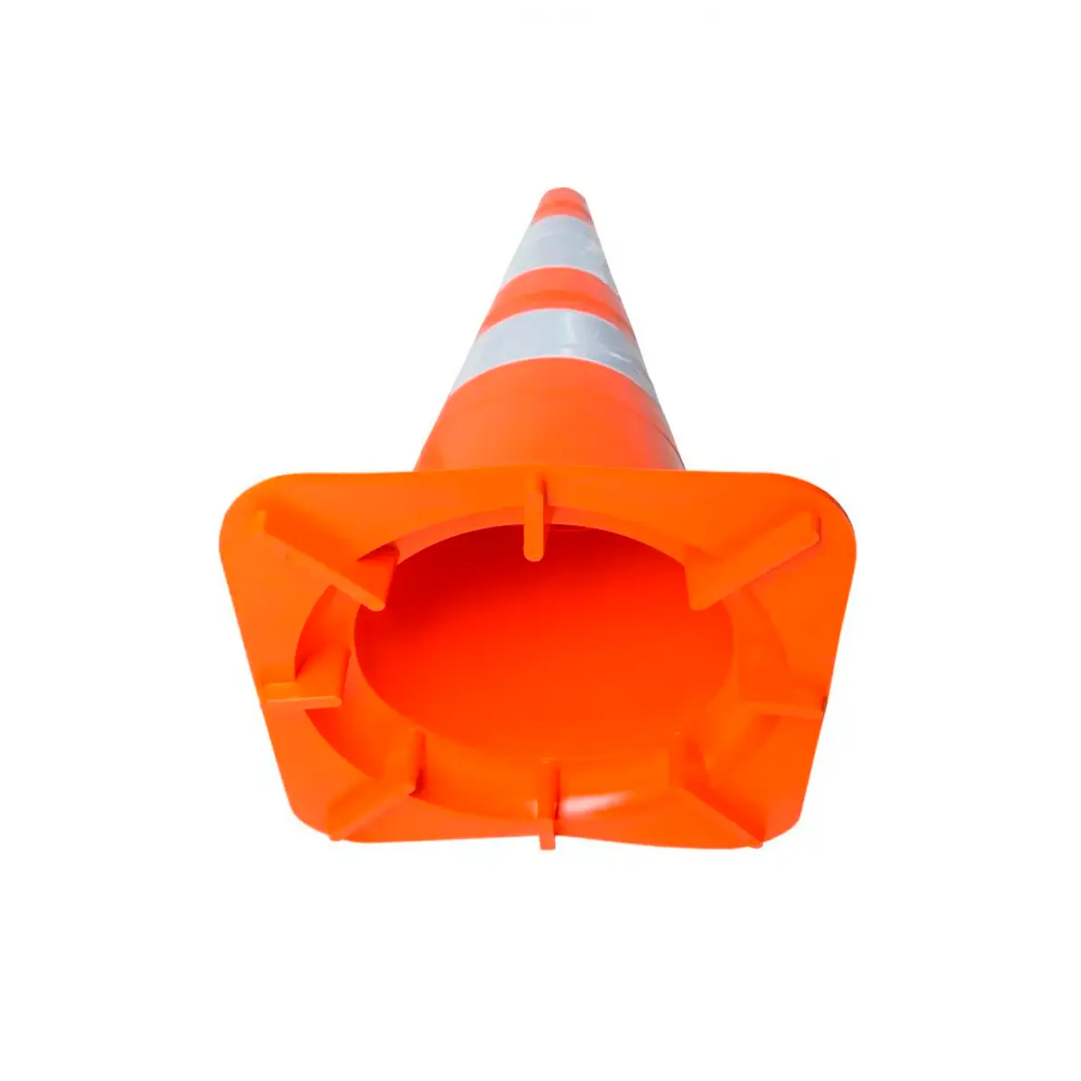 Cone de Sinalização 75cm Flexível com Faixa Refletiva Plastcor