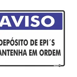 Placa Aviso Depósito De Epis Mantenha Em Ordem 20X30cm Encartale