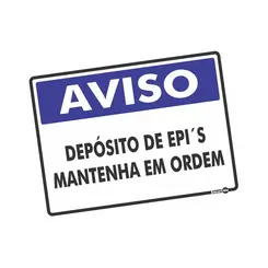 Placa Aviso Depósito De Epis Mantenha Em Ordem 20X30cm Encartale