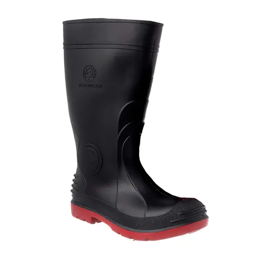 Bota de PVC Tech Master Preta e Vermelha Bico de Aço Sete Léguas