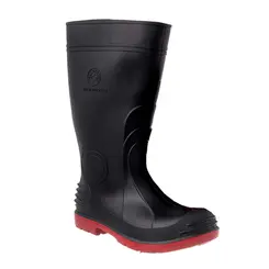 Bota de PVC Tech Master Preta e Vermelha Bico de Aço Sete Léguas