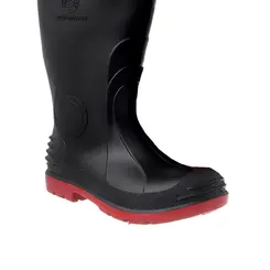 Bota de PVC Tech Master Preta e Vermelha Bico de Aço Sete Léguas