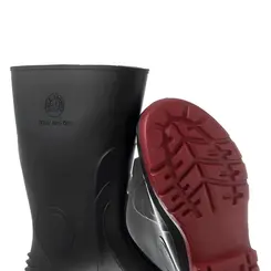 Bota de PVC Tech Master Preta e Vermelha Bico de Aço Sete Léguas