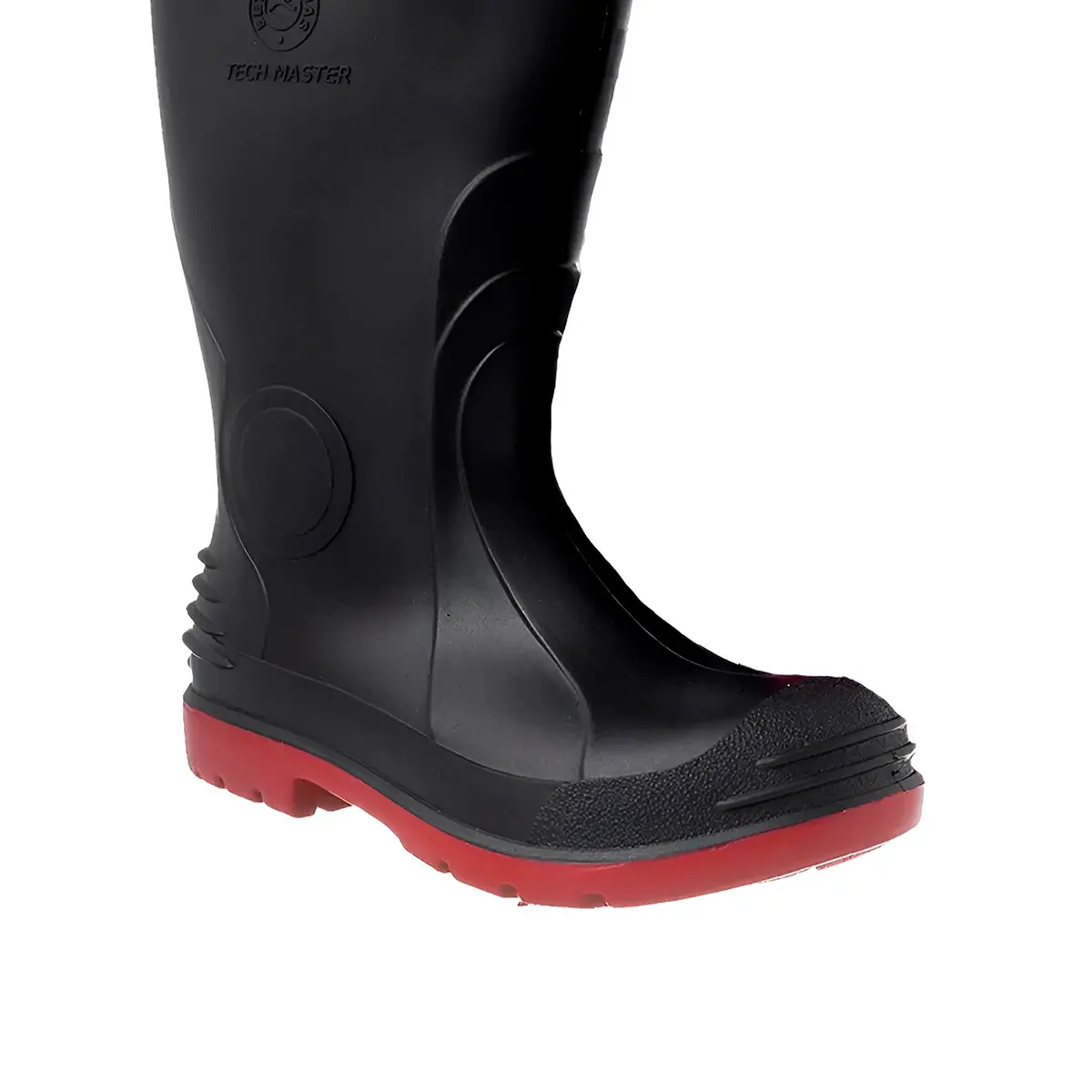 Bota de PVC Tech Master Preta e Vermelha Bico de Aço Sete Léguas