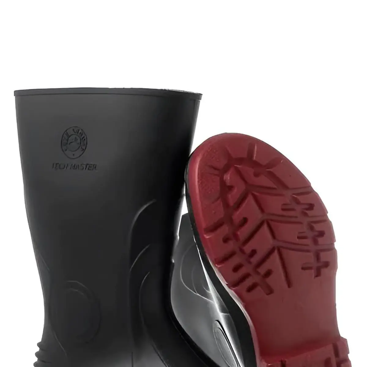 Bota de PVC Tech Master Preta e Vermelha Bico de Aço Sete Léguas