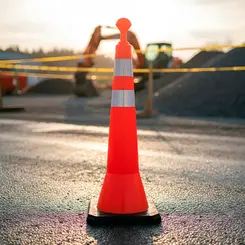Cone Pirulito Balizador Laranja e Branco - Nalcon