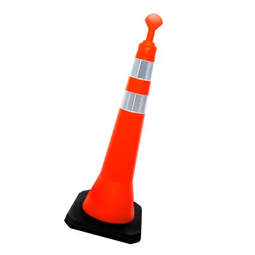 Cone Balizador Pirulito Laranja com 2 Faixas Refletivas - Plastcor
