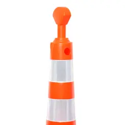 Cone Balizador Pirulito Laranja com 2 Faixas Refletivas - Plastcor