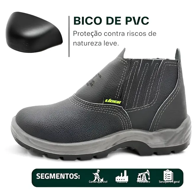 Botina Elástico Bidensidade Bico PVC L102 Lider - Epis Online