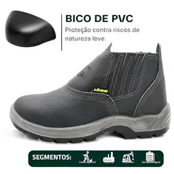 Botina Bidensidade Bico de PVC Couro Lider L102