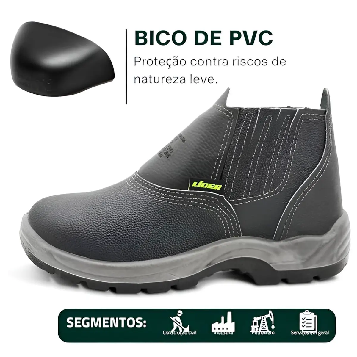 Botina Elástico Bidensidade Bico PVC L102 Lider - Epis Online