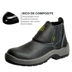 Botina Eletricista Bidensidade Bico Composite Couro Lider L142