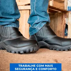 Botina Safetline 4865AC/EL de Elástico Acolchoada com Bico de Plástico para Uso Eletricista