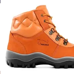 Botina Miura Nobuck Caramelo Bico PVC Safetline