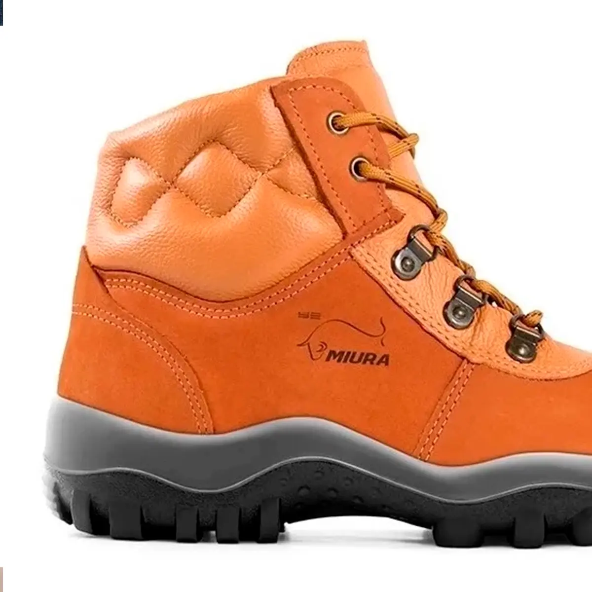 Botina Miura Nobuck Caramelo Bico PVC Safetline