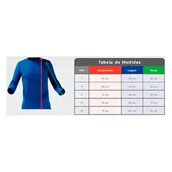 Camiseta Azul Manga Longa UV FPS 50 -  Maicol