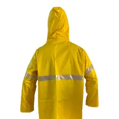 Capa de chuva Amarela Premium  com Refletivo e Manga Raglan