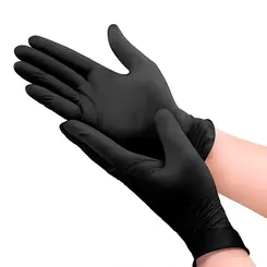 Luva Nitrílica Descartável Sensi Black Volk Slim - com 100 Unidades