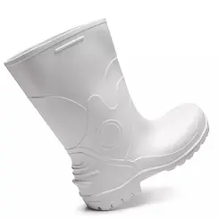 Bota Acqua Lev de PVC Cano Curto Branco com Bico de Aço - Bracol