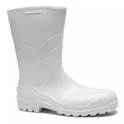 Bota Acqua Lev de PVC Cano Curto Branco com Bico de Aço - Bracol