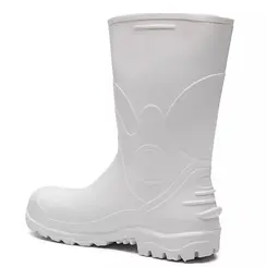 Bota Acqua Lev de PVC Cano Curto Branco com Bico de Aço - Bracol