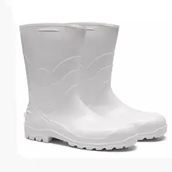 Bota Acqua Lev de PVC Cano Curto Branco com Bico de Aço - Bracol