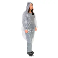 Capa Polietileno Transparente Descartável com Capuz - Prevemax