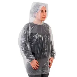 Capa Polietileno Transparente Descartável com Capuz - Prevemax