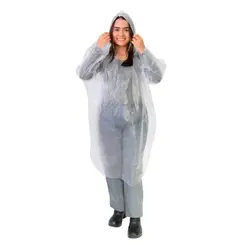 Capa Polietileno Transparente Descartável com Capuz - Prevemax