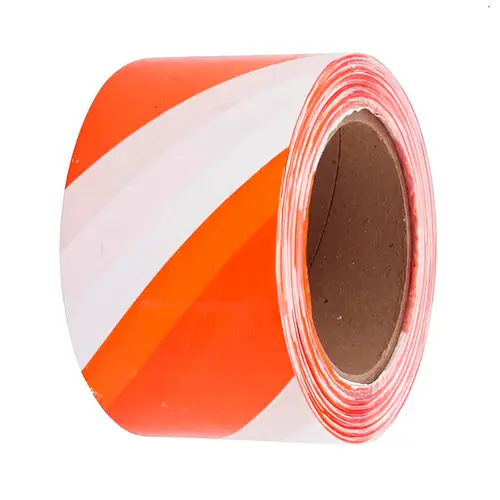 Fita Zebrada para Sinalização Laranja e Branca Plastcor rolo 200m
