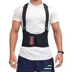 Cinta Ergonômica Preta com Elástico Comfort Line - Steelflex