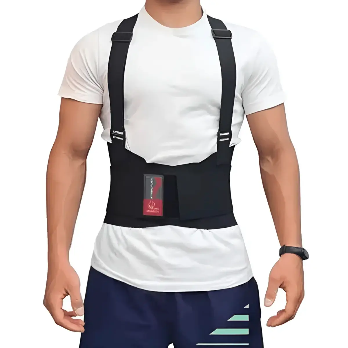 Cinta Ergonômica Preta com Elástico Comfort Line - Steelflex