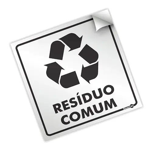 Adesivo Vinil 18x18 - Lixo Residuo Comum - Encartale