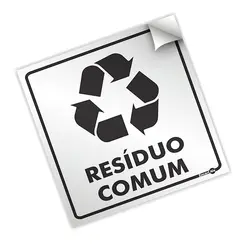 Adesivo Vinil 18x18 - Lixo Residuo Comum - Encartale