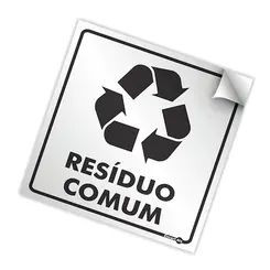 Adesivo Vinil 18x18 - Lixo Residuo Comum - Encartale