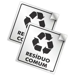 Adesivo Vinil 18x18 - Lixo Residuo Comum - Encartale