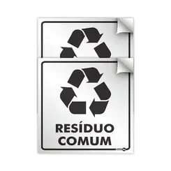 Adesivo Vinil 18x18 - Lixo Residuo Comum - Encartale