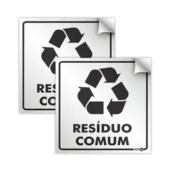 Adesivo Vinil 18x18 - Lixo Residuo Comum - Encartale
