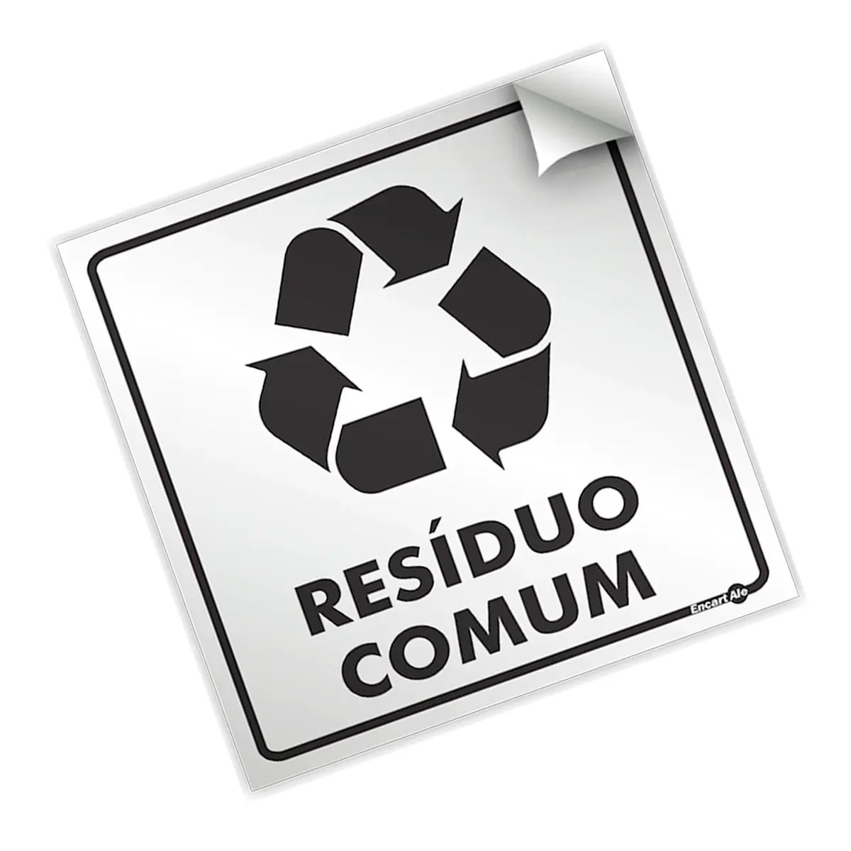 Adesivo Vinil 18x18 - Lixo Residuo Comum - Encartale