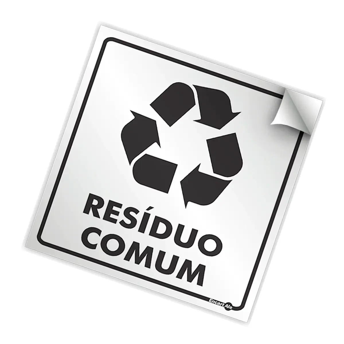 Adesivo Vinil 18x18 - Lixo Residuo Comum - Encartale