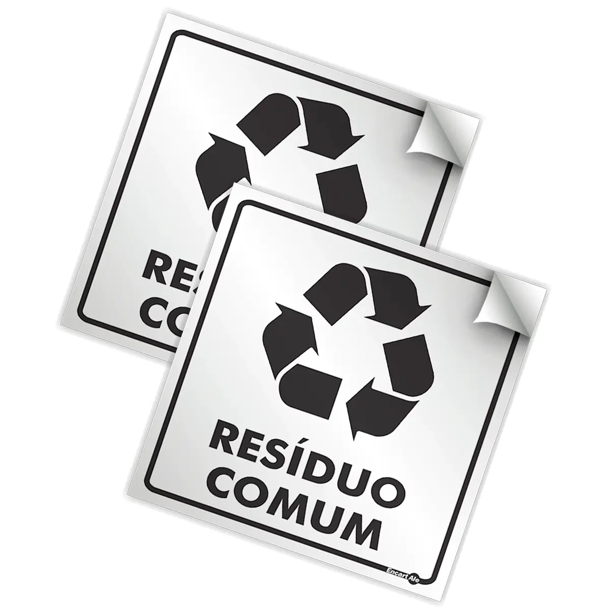 Adesivo Vinil 18x18 - Lixo Residuo Comum - Encartale