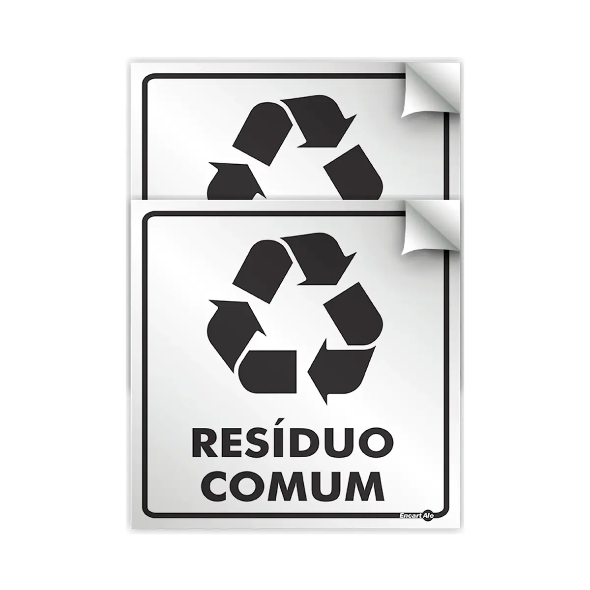 Adesivo Vinil 18x18 - Lixo Residuo Comum - Encartale